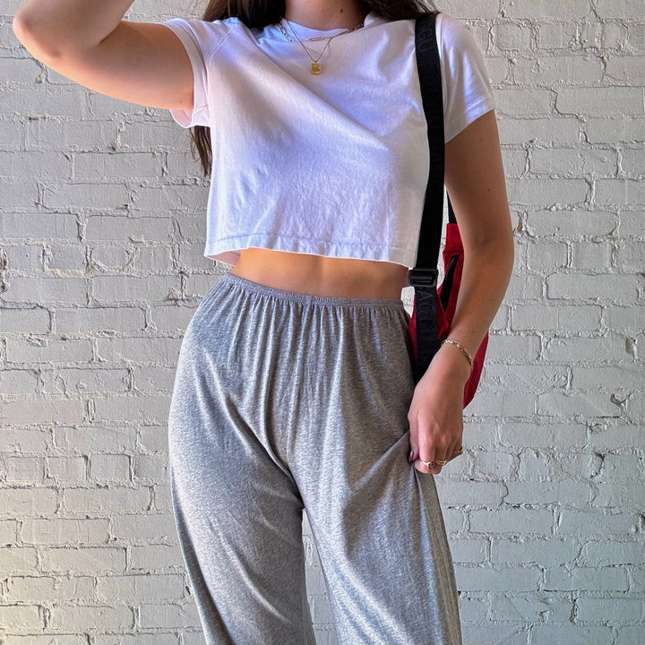 Jersey Simple Crop Pant - Heather Grey