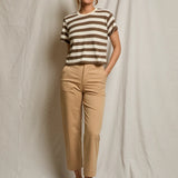 Lainey Tee - Mocha / Natural Stripe
