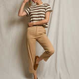 Lainey Tee - Mocha / Natural Stripe