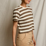 Lainey Tee - Mocha / Natural Stripe