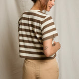 Lainey Tee - Mocha / Natural Stripe