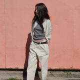 Polka Dot Crewneck Cardigan - Ivory