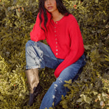 Harbor Cardigan - Cherry Red