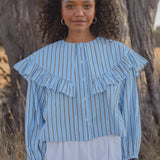 Elizabeth Blouse - Blue Stripe