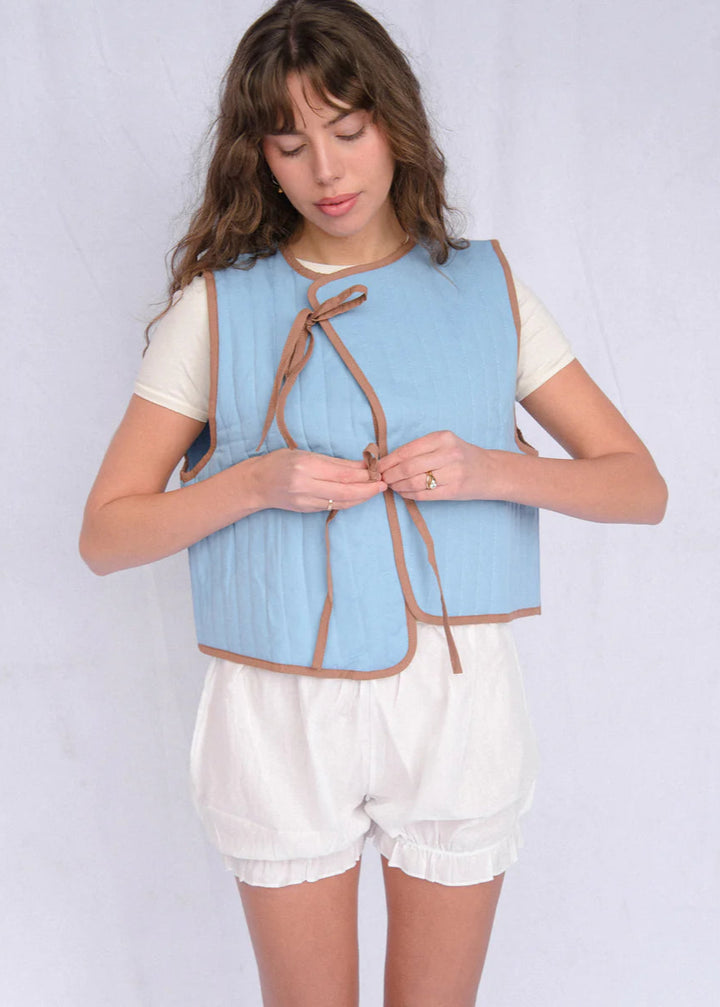 Heidi Vest - Blue / Brown