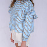 Elizabeth Blouse - Blue Stripe