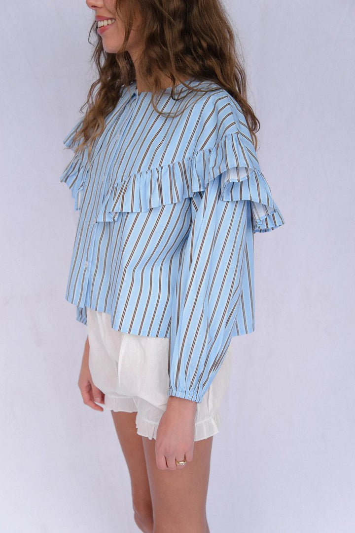 Elizabeth Blouse - Blue Stripe