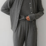 Sweater Rib Cardigan - Charcoal Grey