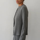 Sweater Rib Cardigan - Charcoal Grey