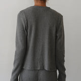 Sweater Rib Cardigan - Charcoal Grey