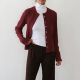 Sweater Rib Cardi - Oxblood