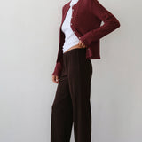 Sweater Rib Cardi - Oxblood