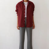 Sweater Rib Kick Flare Pants - Charcoal Grey