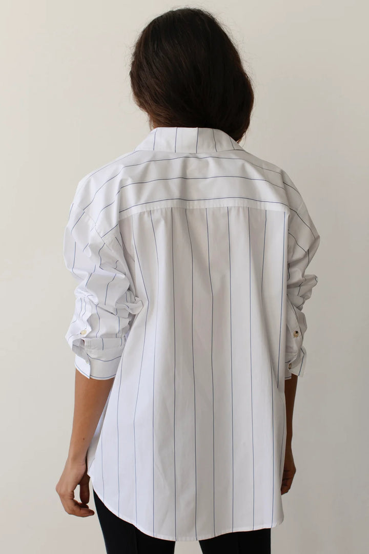 Stripe Pop Shirt - Navy Pinstripe