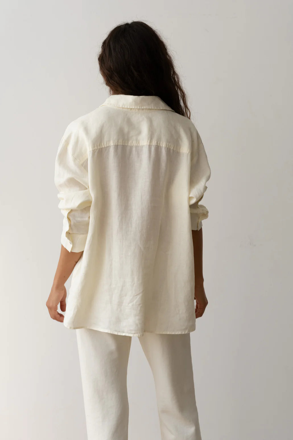 Linen Relaxed Shirt - Creme