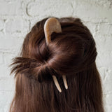 French Hair Pin - Sand Shell