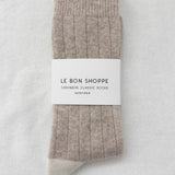 Extended Cashmere Socks - Fawn
