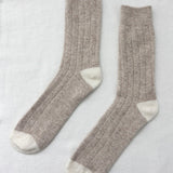 Extended Cashmere Socks - Fawn