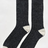 Extended Cashmere Socks - Charcoal Melange