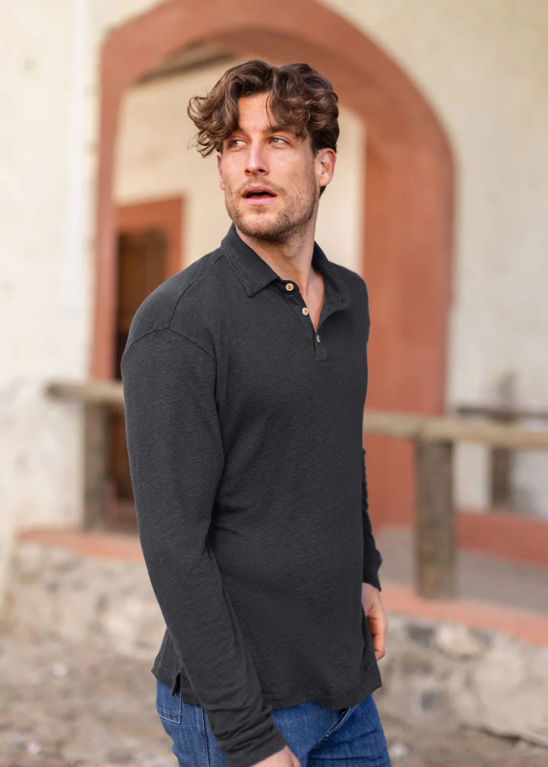 polo long sleeve dress shirt Hardaddy Men's Knit Shirts Button Up Pullover Sweater Textured Casual Collared Tops Army Green S at Amazon Men's Clothing store This shirt pairs a formal semi spread dress collar with an extra comfortable Jersey Slub Long-Sleeve Polo Navy