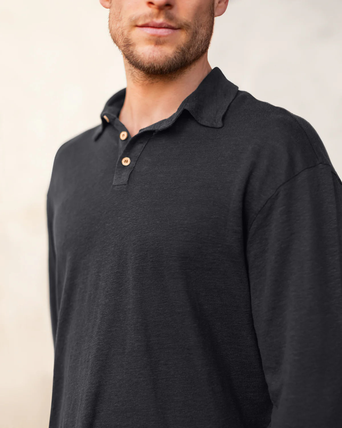 Long Sleeve Knit Polo - Night | Men's Shirts | Frances Jaye Long Sleeve Knit Polo - Night | Men's Shirts | Frances Jaye