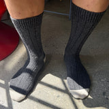 Extended Cashmere Socks - Charcoal Melange