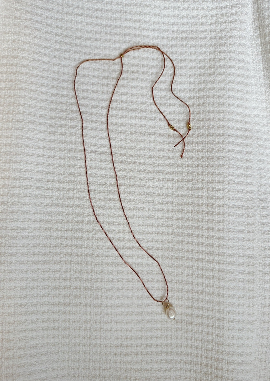 St. Tropez Charmed Silk Thread Necklace - Pearl