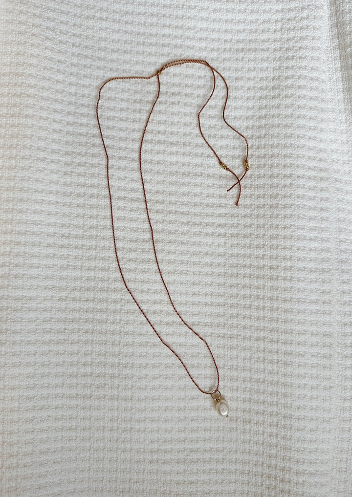 St. Tropez Charmed Silk Thread Necklace - Pearl