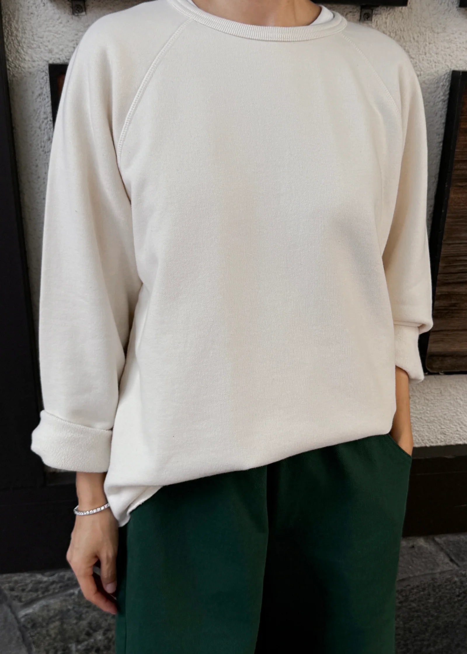 French Terry Raglan Tee - Natural