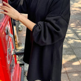 French Terry Swing Dress - Black