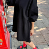 French Terry Swing Dress - Black