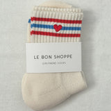 Embroidered Girlfriend Socks - Leche / Heart