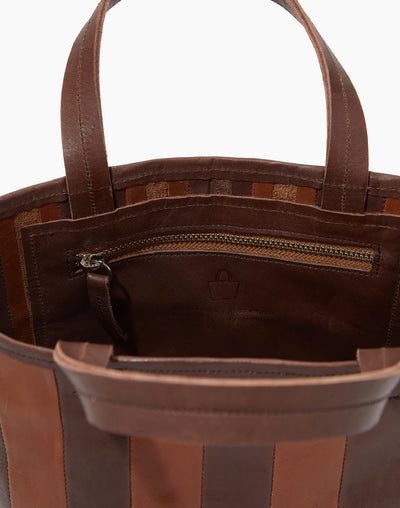 Gorriti Striped Handbag - Dark Brown/ Tobacco