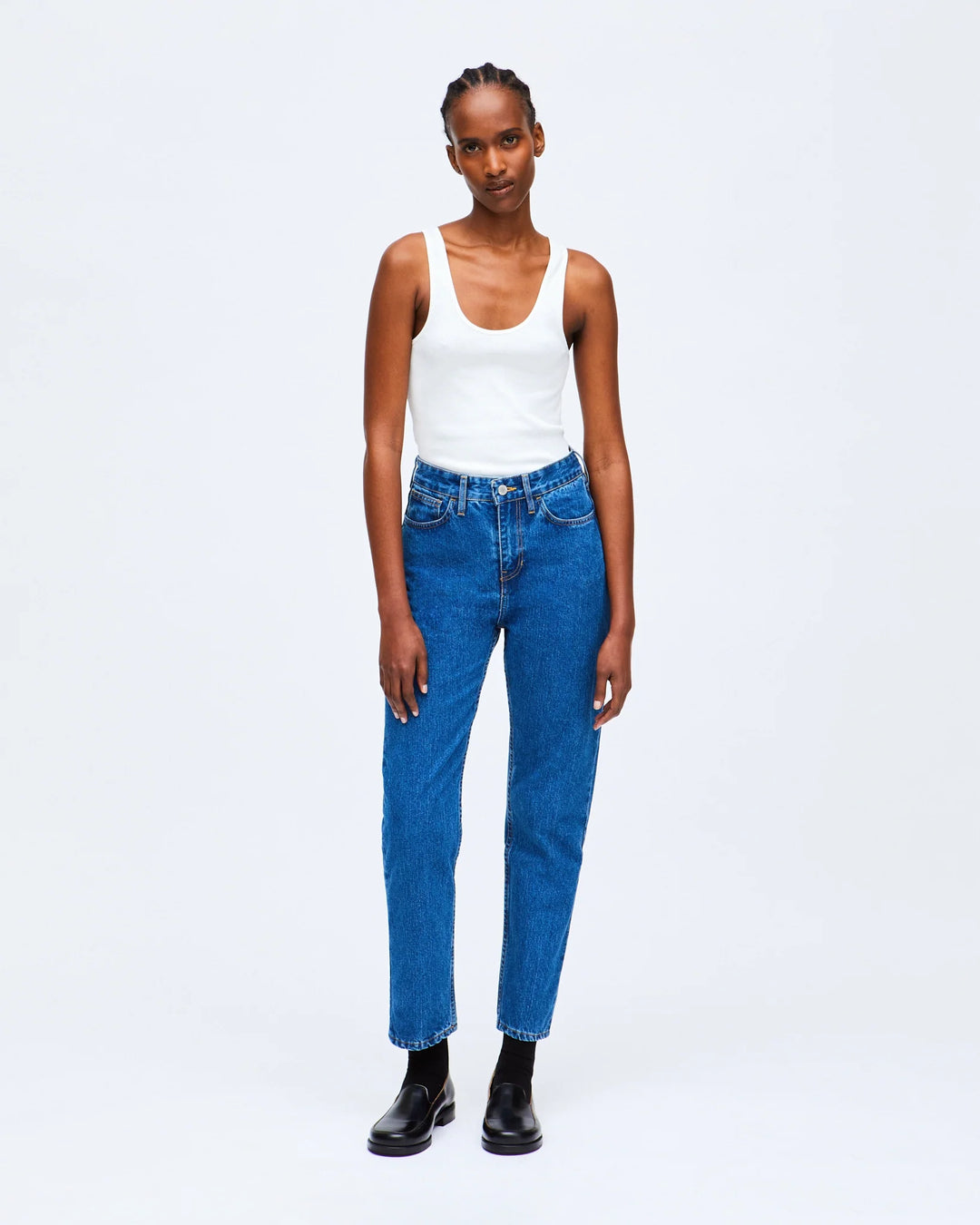 Eliza Mom Fit Jeans - Pacific Blue