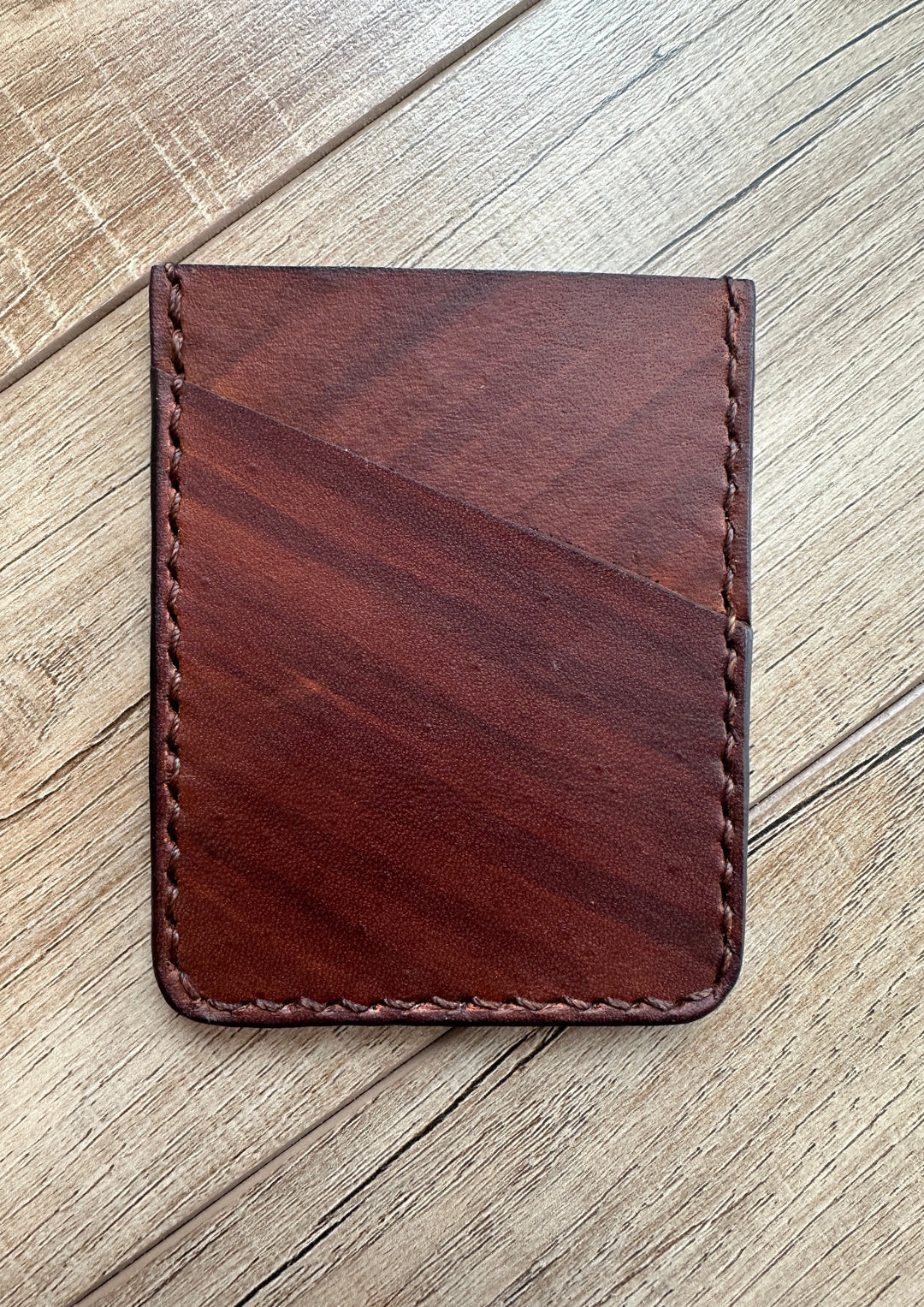Handmade Card Holder - Brown Leather