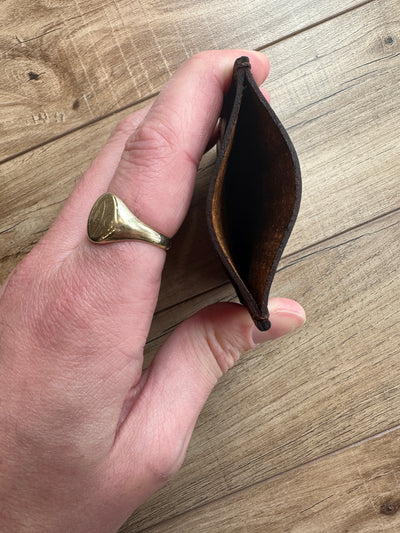 Handmade Card Holder - Brown Leather