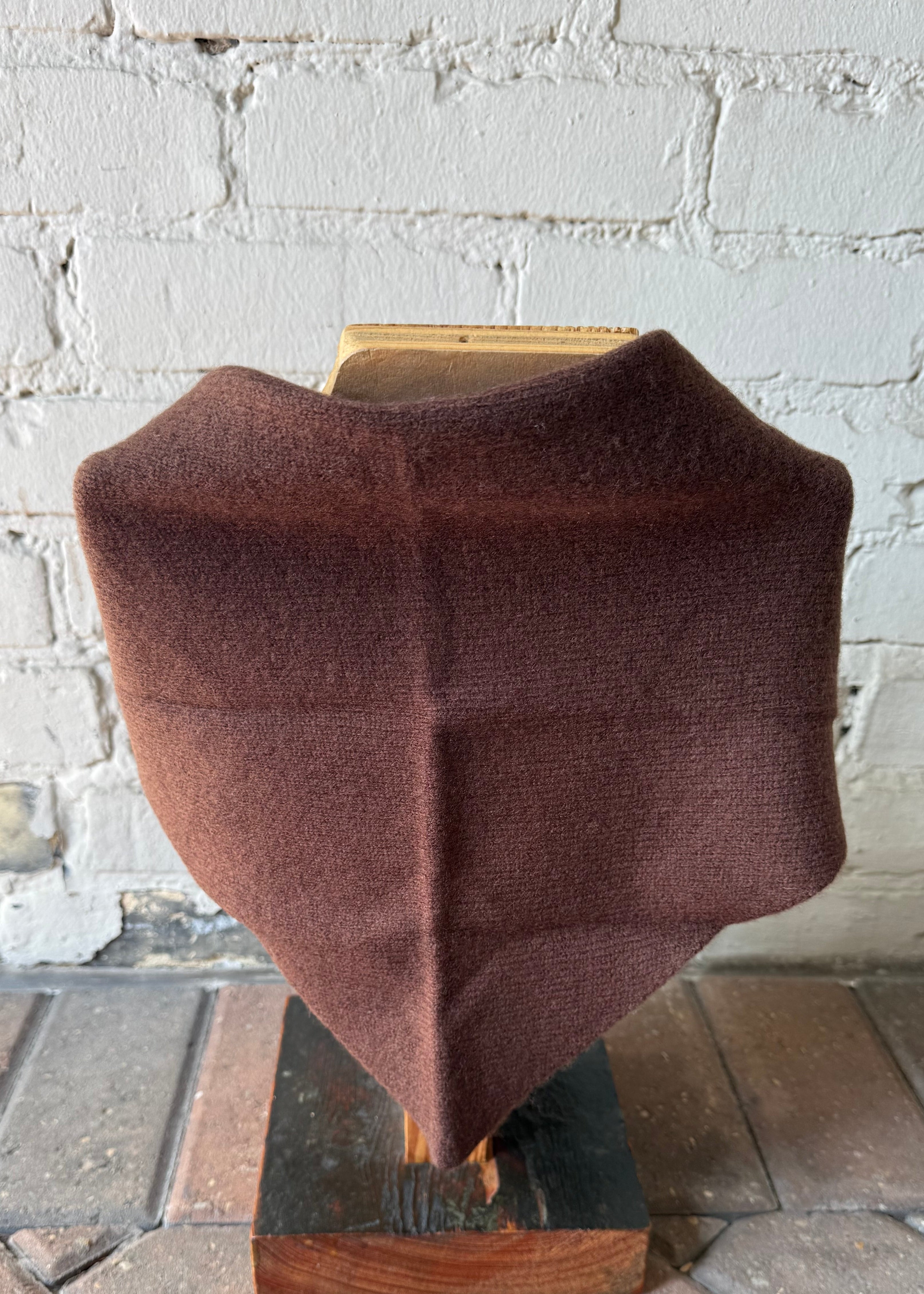 Fuzzy Wool Cravat Scarf - Brownie