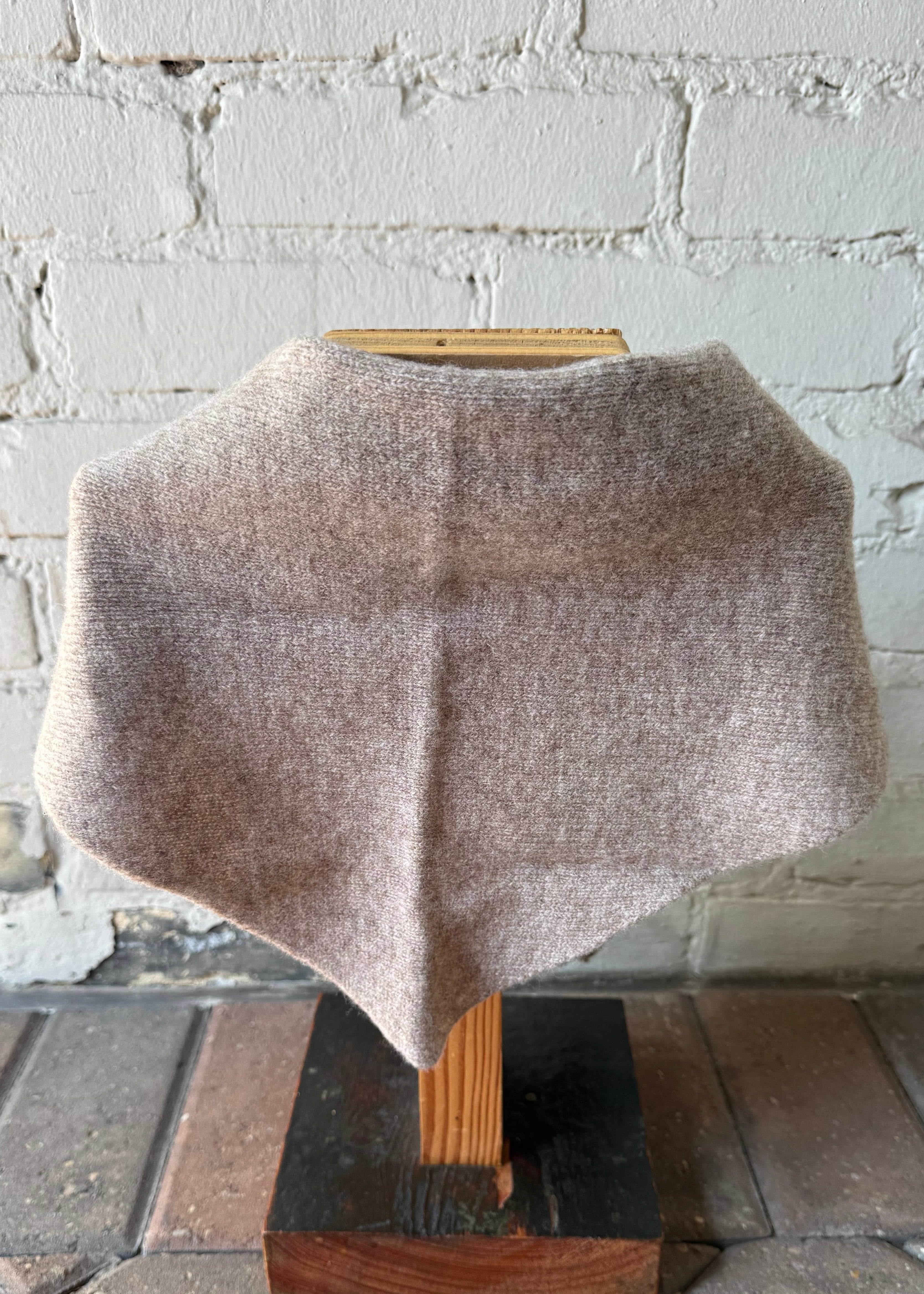 Fuzzy Wool Cravat Scarf - Mushroom