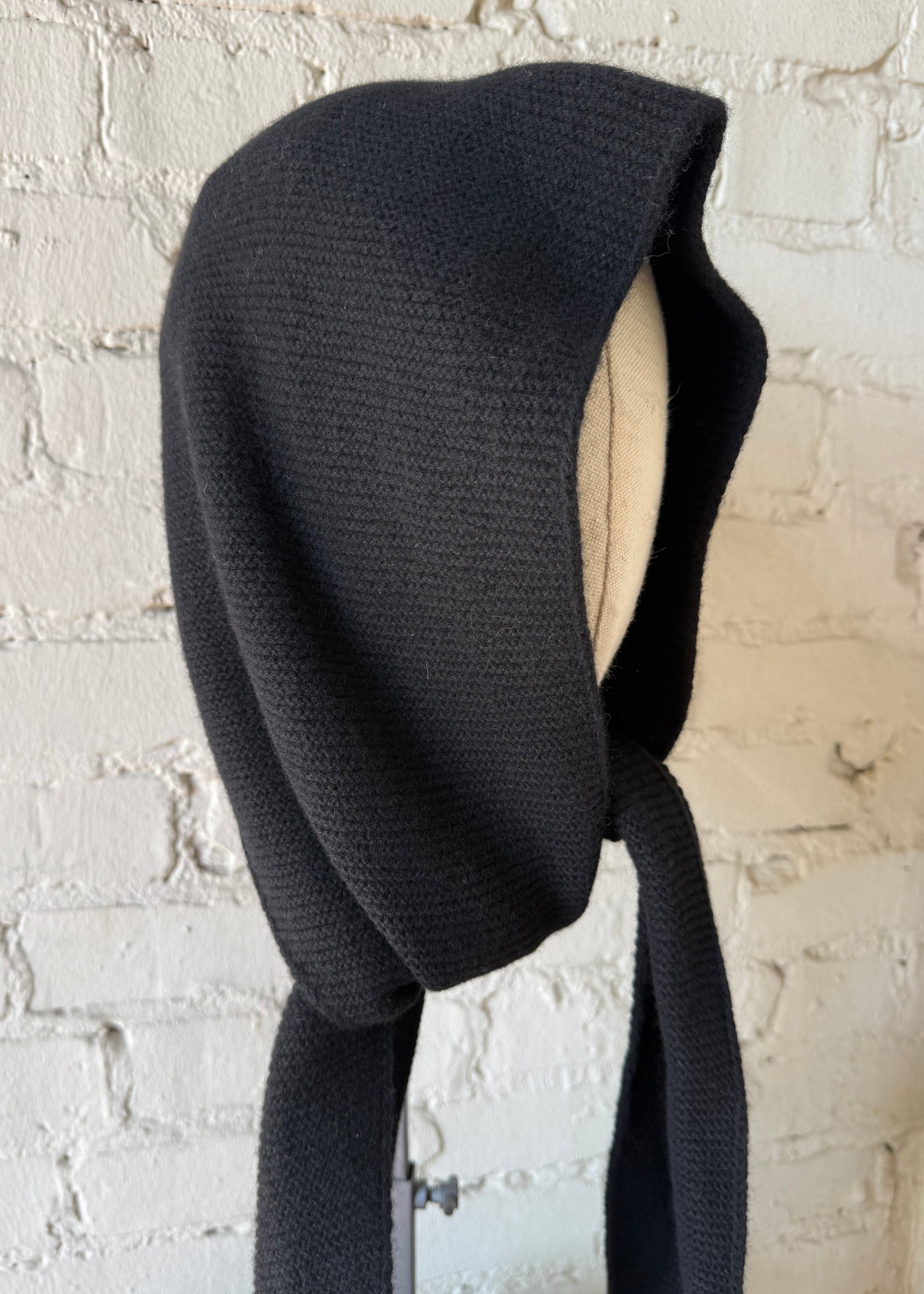 Merino Wool Hood - Black
