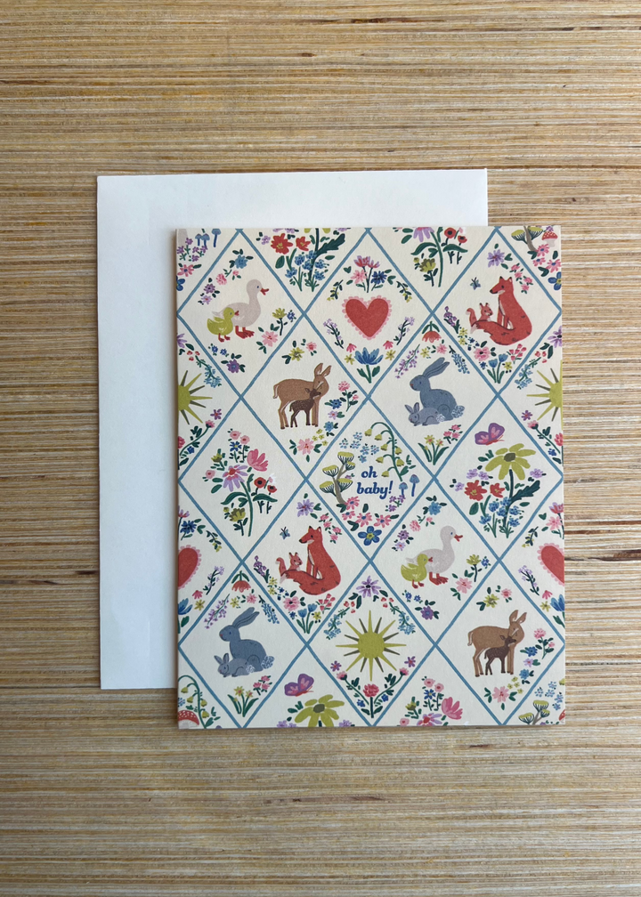 Woodland Critters Baby Card