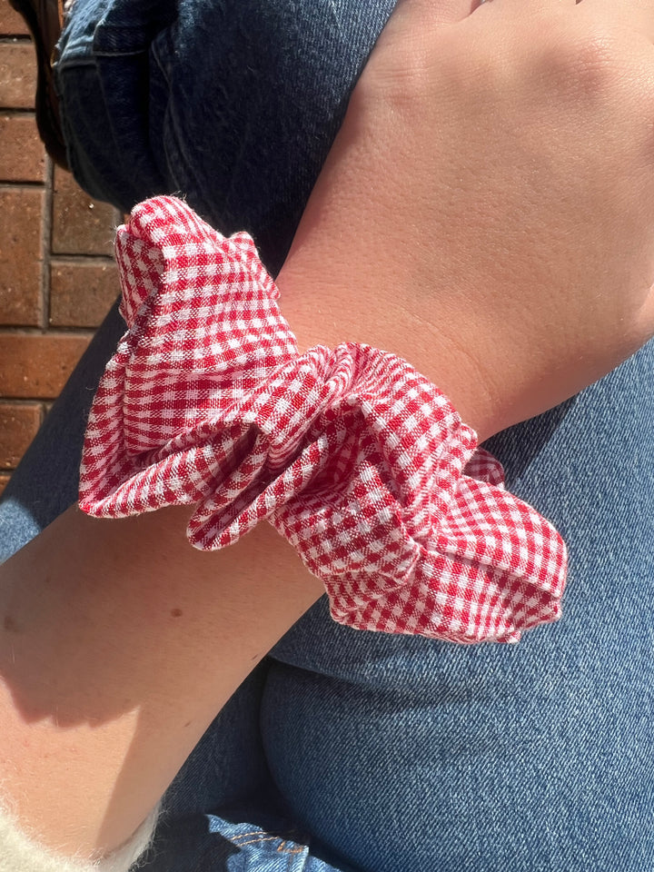 Gingham Scrunchy - Pink