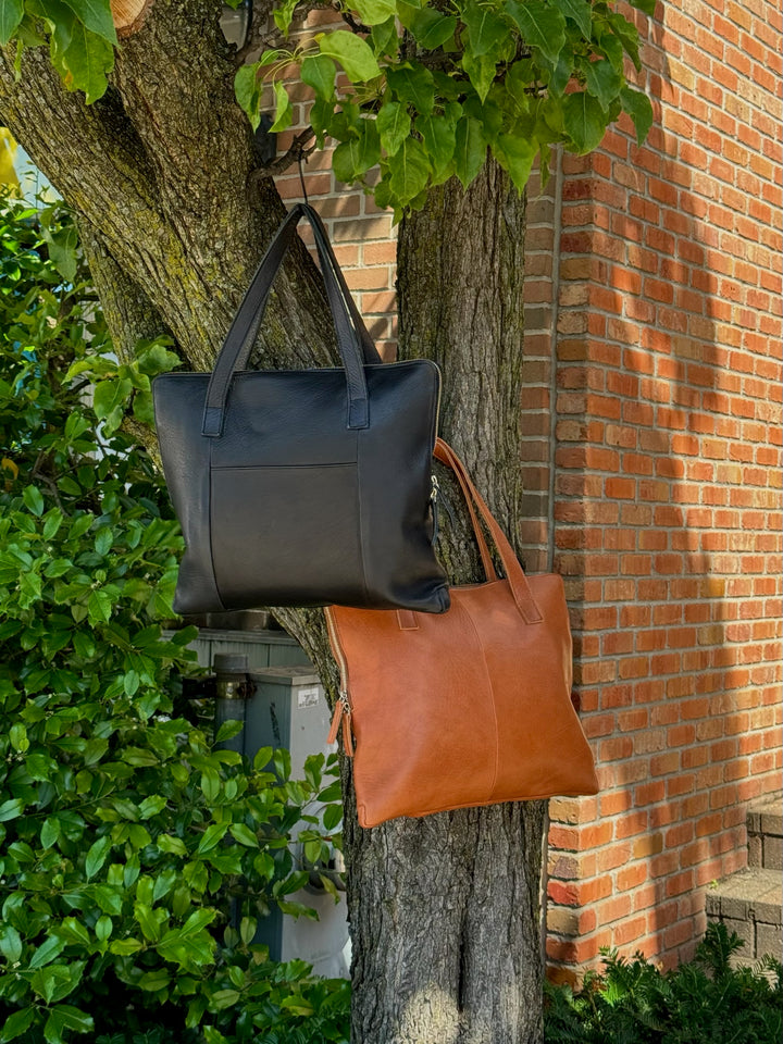 Leather Briefcase - Tobacco