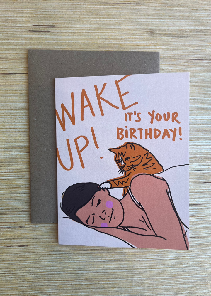 Wake Up Cat Card