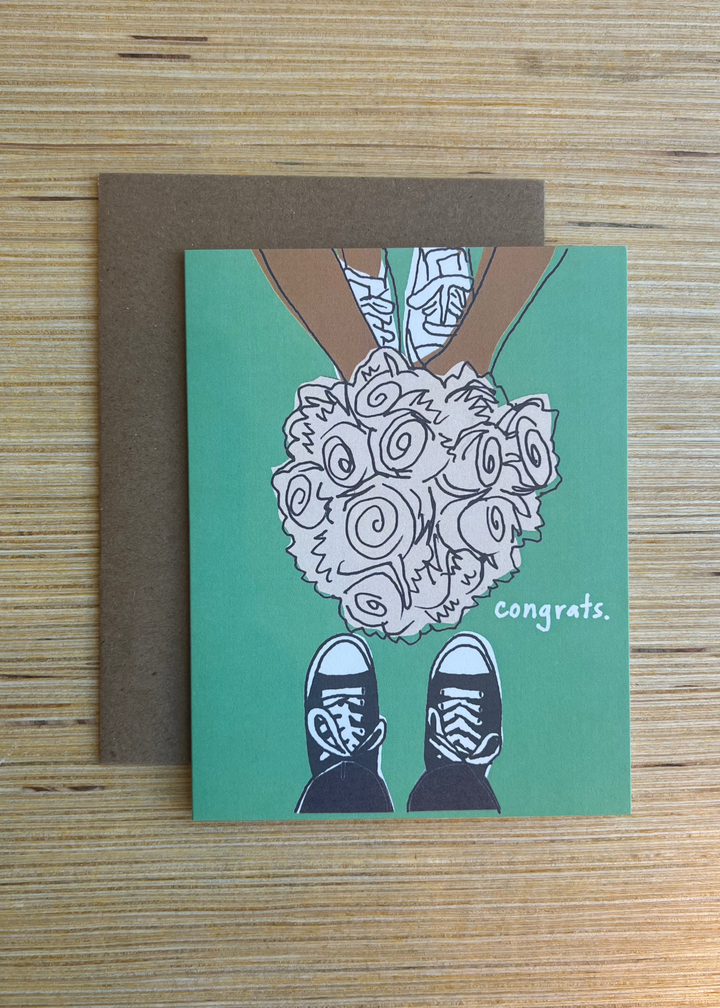 Sneaker Bouquet Wedding Card