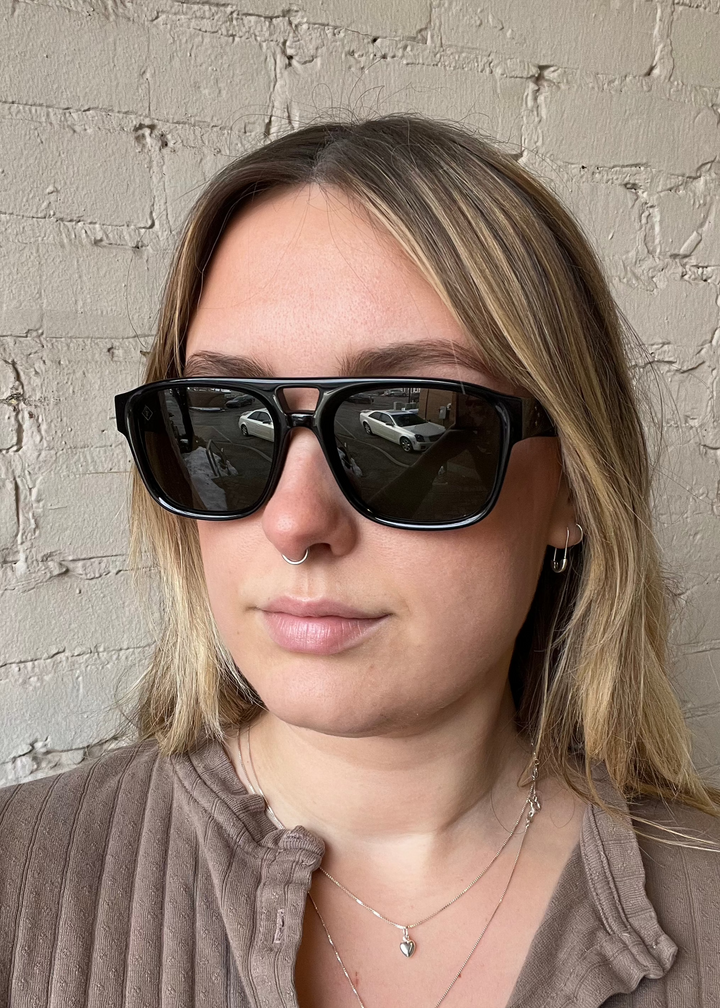 Rifka Sunglasses - Black / Green