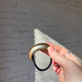Wide Crescent Metal Ponytail Hair Tie - Gold