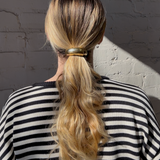 Wide Crescent Metal Ponytail Hair Tie - Gold