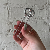 Knot-Shaped Hair Pin - Silver