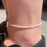 Micro Pearl Anklet - Gold