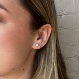 Moonstone Gemstone Studs - Silver